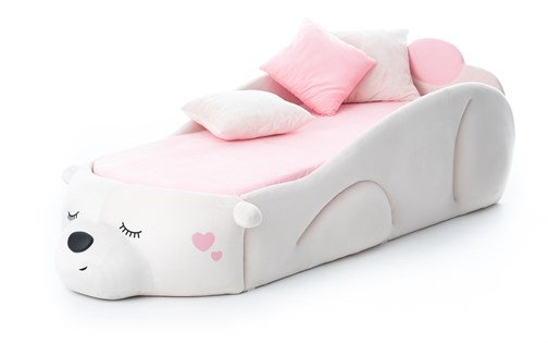 Кровать Romack Мишка "Masha" Белый Велюр - фото 29013