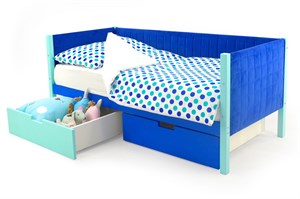 Детская кровать-тахта мягкая «Svogen мятно-синий»