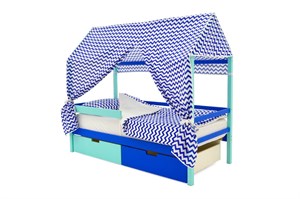 Детская кровать-домик “Svogen мятно-синий”