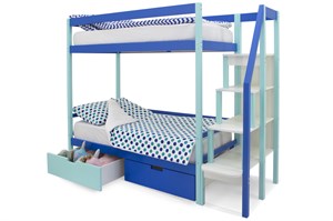 Двухъярусная кровать «Svogen» мятный-синий