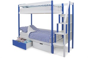 Двухъярусная кровать «Svogen» сине-белый