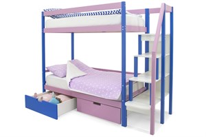 Двухъярусная кровать «Svogen» синий-лаванда